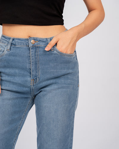 Jean Mom Fit Taille Haute
