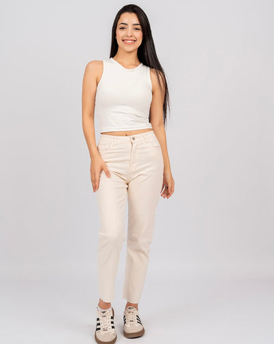 Jean Mom Fit Taille Haute