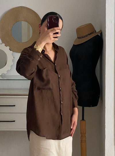 Chemise crêpe froissé