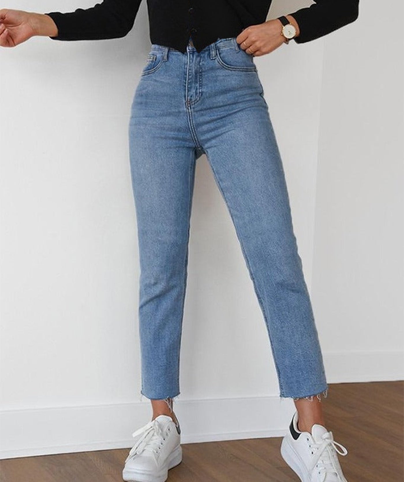Jean Mom Fit Taille Haute