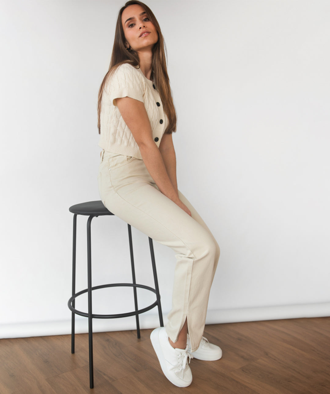 Pantalon femme Pantalon jean beige Noon Noon Tunisia